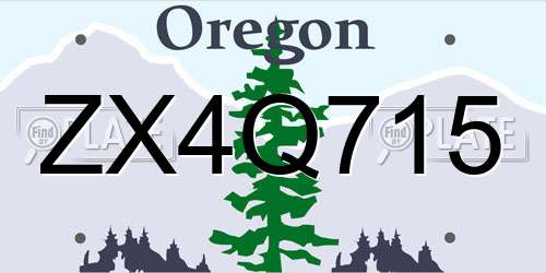 ZX4Q715 Oregon License Plate