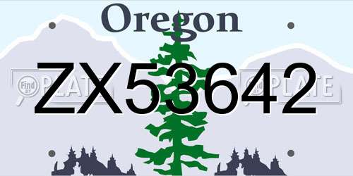 ZX53642 Oregon License Plate