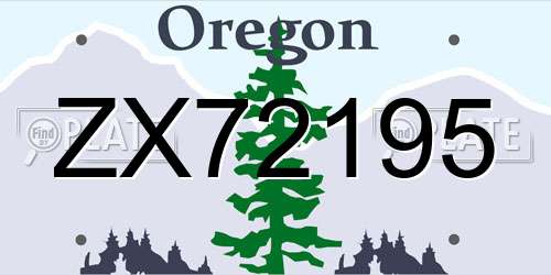 ZX72195 Oregon License Plate