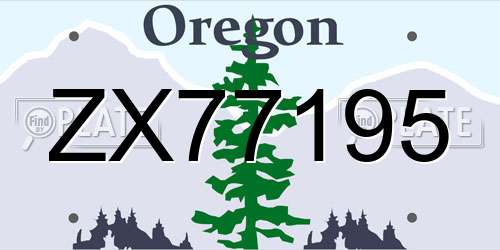 ZX77195 Oregon License Plate