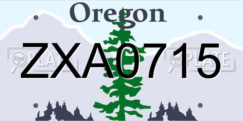 ZXA0715 Oregon License Plate