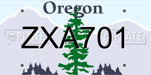 ZXA701 Oregon License Plate