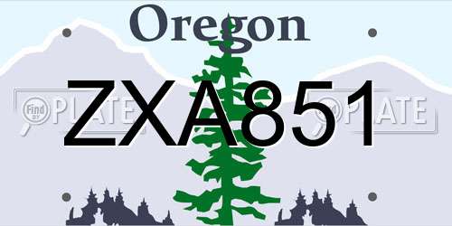 ZXA851 Oregon License Plate