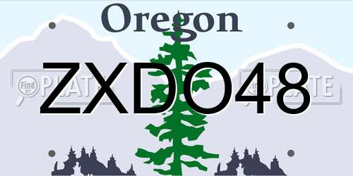 ZXDO48 Oregon License Plate