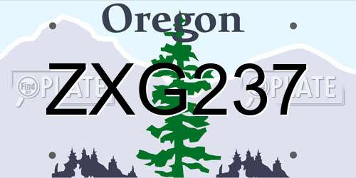 ZXG237 Oregon License Plate