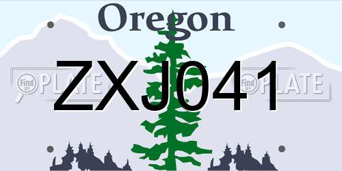 ZXJ041 Oregon License Plate