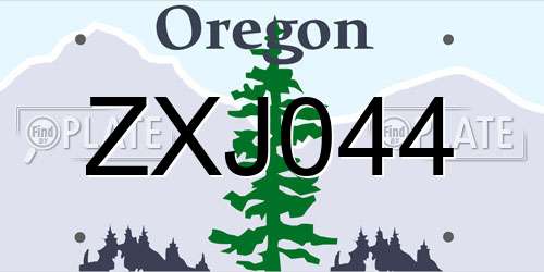 ZXJ044 Oregon License Plate