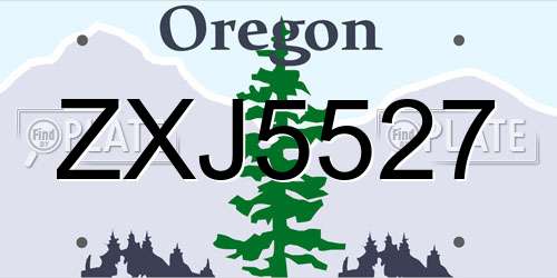 ZXJ5527 Oregon License Plate