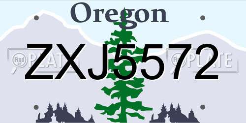 ZXJ5572 Oregon License Plate