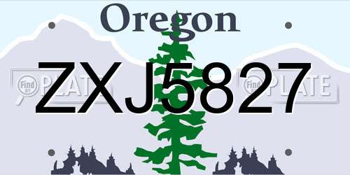 ZXJ5827 Oregon License Plate
