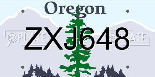 ZXJ648 Oregon License Plate