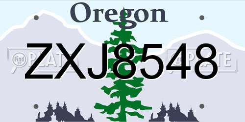 ZXJ8548 Oregon License Plate