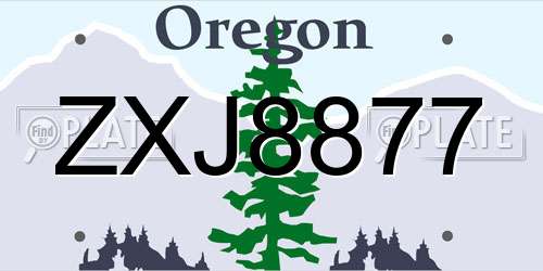 ZXJ8877 Oregon License Plate