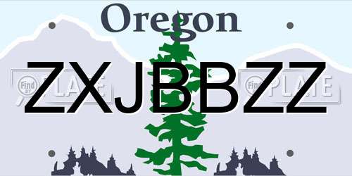 ZXJBBZZ Oregon License Plate