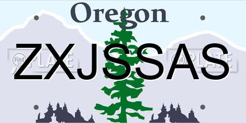 ZXJSSAS Oregon License Plate
