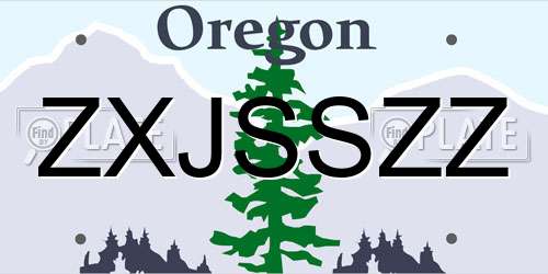 ZXJSSZZ Oregon License Plate