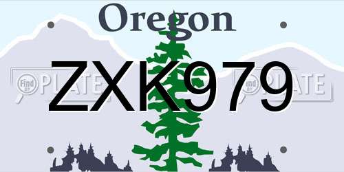 ZXK979 Oregon License Plate