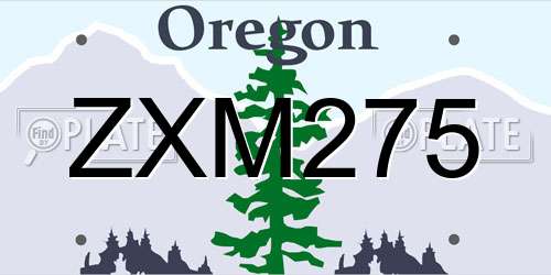 ZXM275 Oregon License Plate