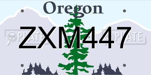 ZXM447 Oregon License Plate