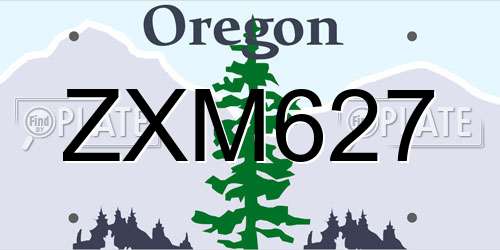 ZXM627 Oregon License Plate