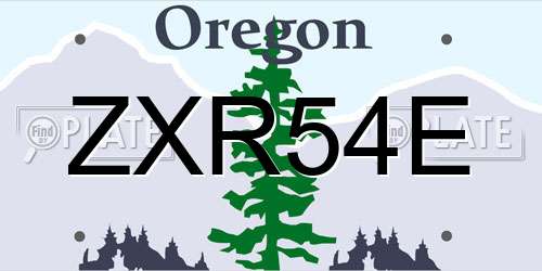 ZXR54E Oregon License Plate