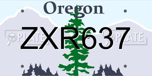 ZXR637 Oregon License Plate