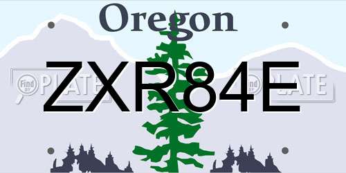 ZXR84E Oregon License Plate