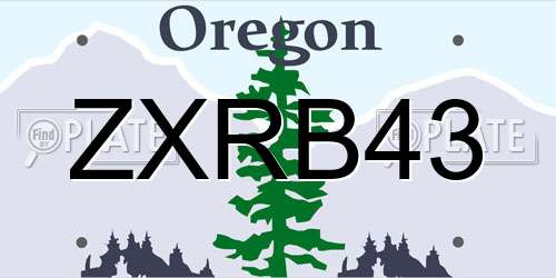 ZXRB43 Oregon License Plate
