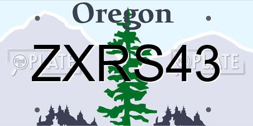ZXRS43 Oregon License Plate