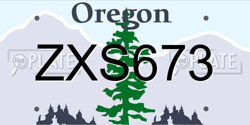 ZXS673 Oregon License Plate