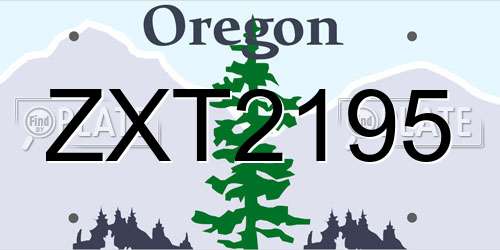 ZXT2195 Oregon License Plate