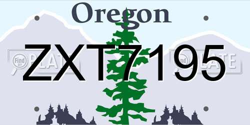 ZXT7195 Oregon License Plate