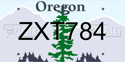 ZXT784 Oregon License Plate