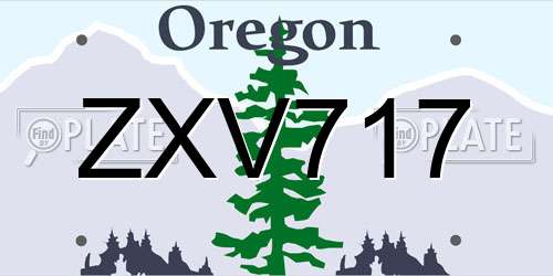 ZXV717 Oregon License Plate