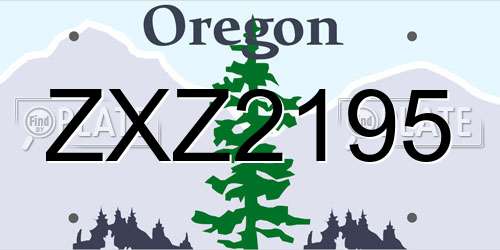 ZXZ2195 Oregon License Plate