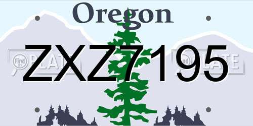 ZXZ7195 Oregon License Plate