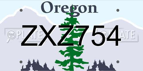 ZXZ754 Oregon License Plate