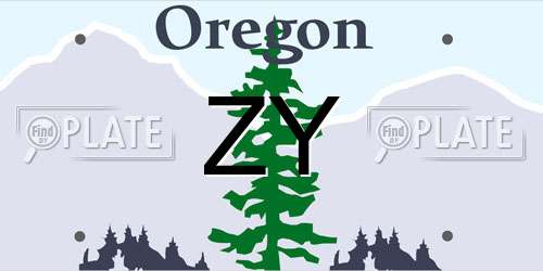 ZY Oregon License Plate