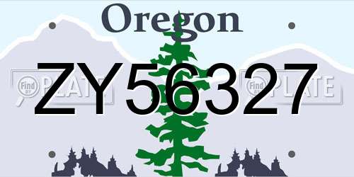 ZY56327 Oregon License Plate