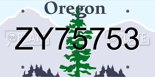 ZY75753 Oregon License Plate