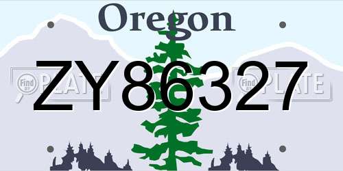 ZY86327 Oregon License Plate