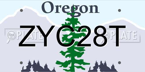 ZYC28T Oregon License Plate