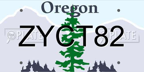 ZYCT82 Oregon License Plate