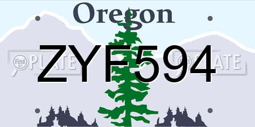 ZYF594 Oregon License Plate
