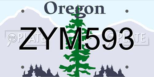 ZYM593 Oregon License Plate