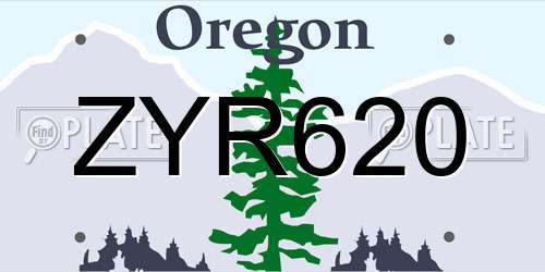 ZYR620 Oregon License Plate