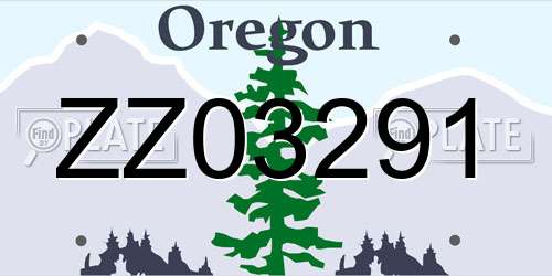 ZZ03291 Oregon License Plate
