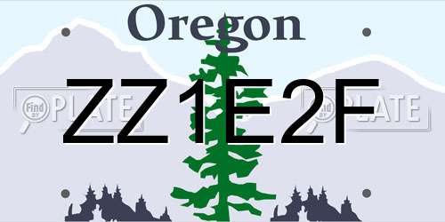 ZZ1E2F Oregon License Plate