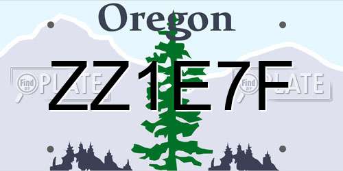 ZZ1E7F Oregon License Plate