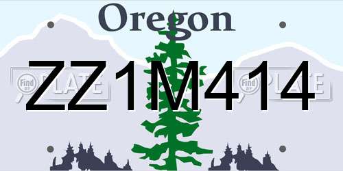 ZZ1M414 Oregon License Plate